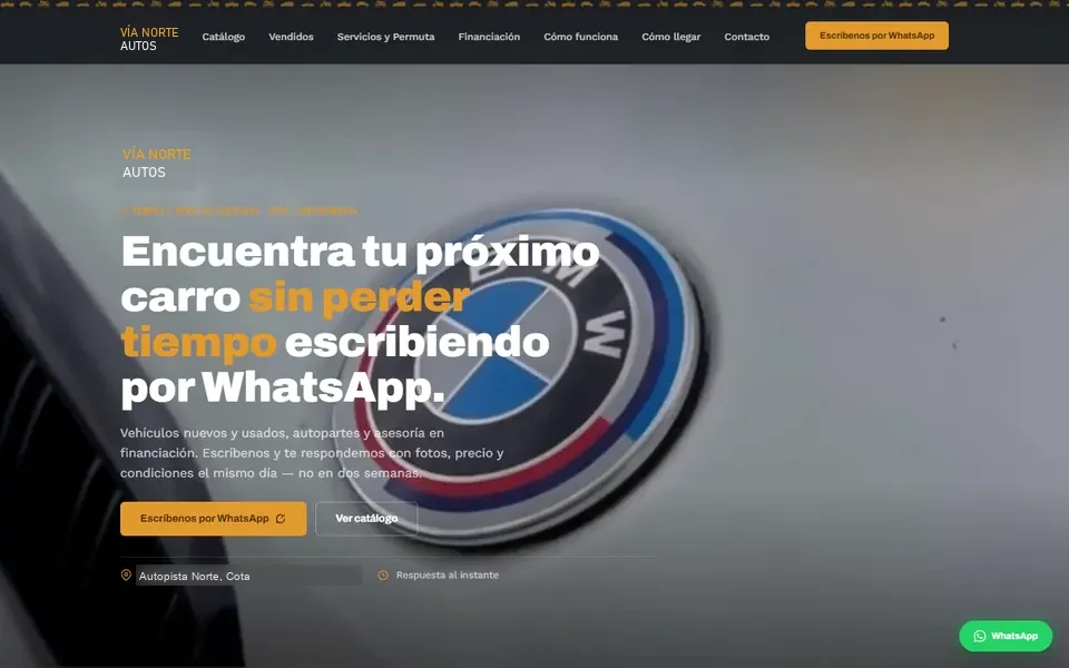 Página web de concesionario de vehículos hecha por NEOX