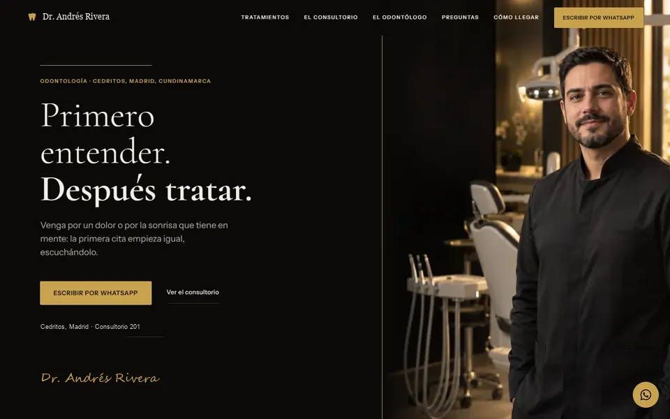 Página web de consultorio odontológico hecha por NEOX